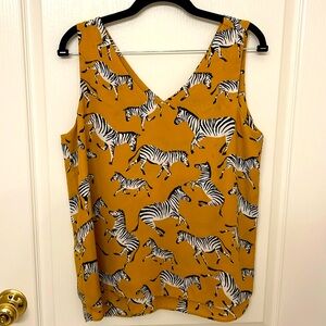 Ann Taylor Factory top zebra print M